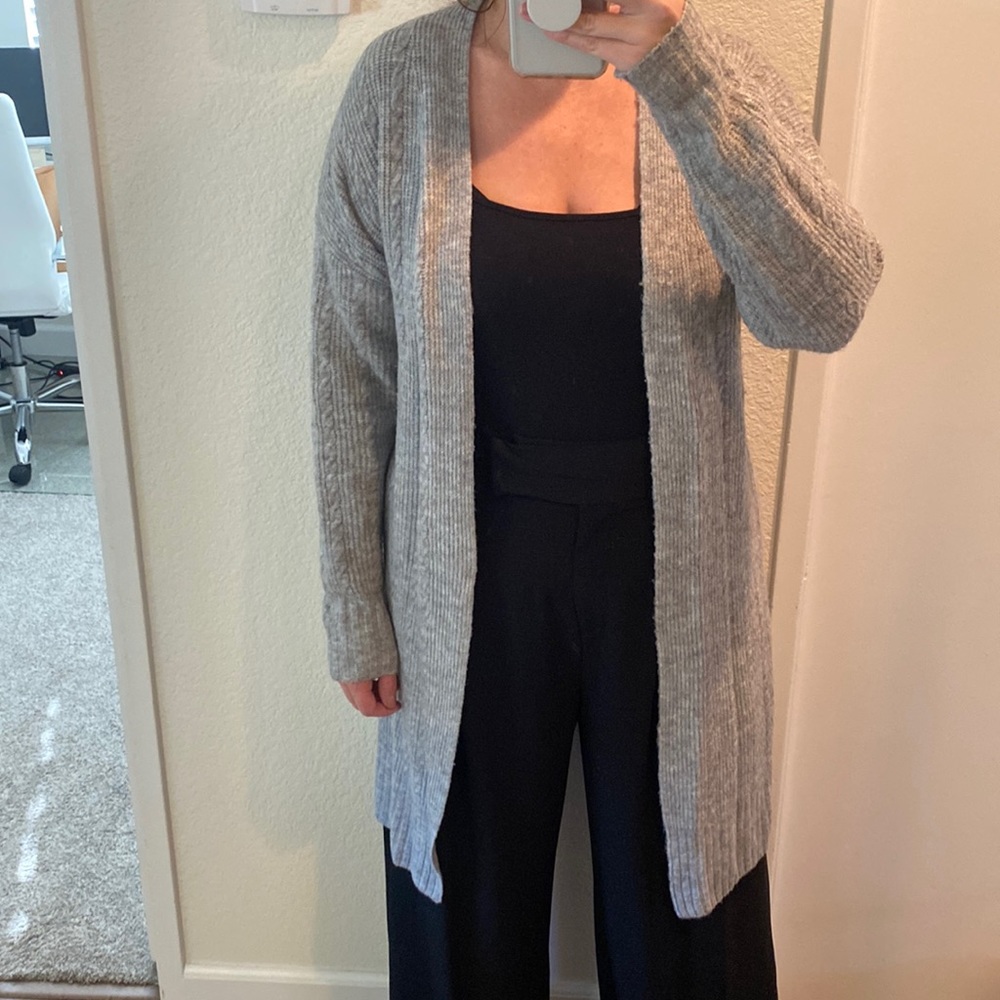 Grey long cardigan